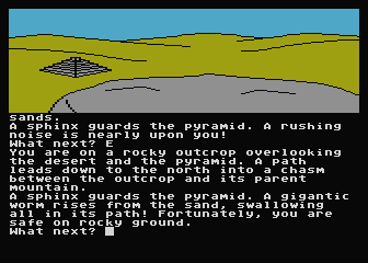 Jewels of Darkness (Atari 8-bit) screenshot: Adventure Quest: escaping the sand worm