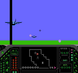 Airwolf (NES) screenshot: Firing bullets