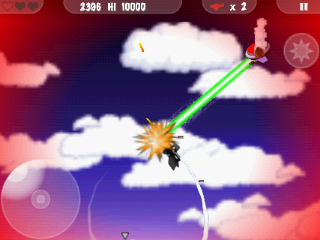 MiniSquadron (Android) screenshot: Oh no they got lasers