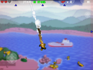 MiniSquadron (Android) screenshot: Getting shot down