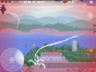 MiniSquadron (Android) screenshot: Not a safe landing