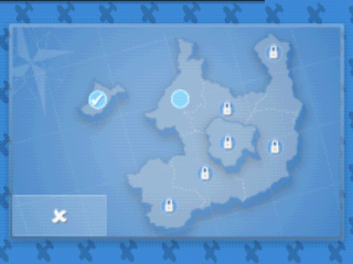 MiniSquadron (Android) screenshot: The map consisting of eight levels