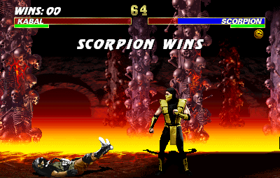 Ultimate Mortal Kombat 3 (Arcade) screenshot: Scorpion wins
