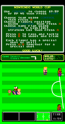 Nintendo World Cup (Arcade) screenshot: Sliding tackle.