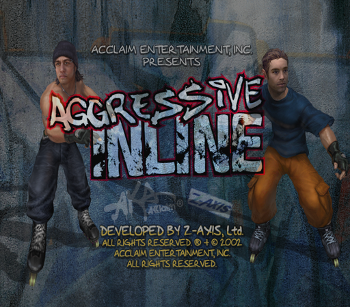 Aggressive Inline (PlayStation 2) screenshot: Title screen.