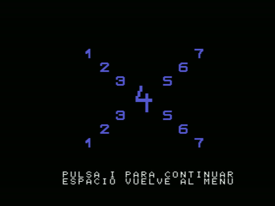 KinderComp (MSX) screenshot: Numeros (numbers)
