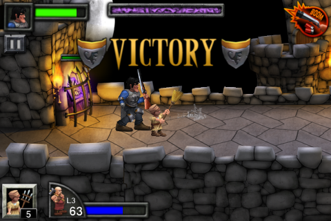 Army of Darkness: Defense (iPhone) screenshot: Winning a wave.