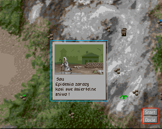 Legion (Amiga) screenshot: Random encounter - plague epidemic