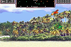 Defender (Game Boy Advance) screenshot: Blasting the aliens