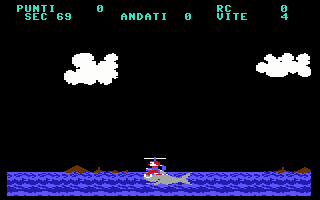 Mancopter (Commodore 64) screenshot: Title screen (Italian version)