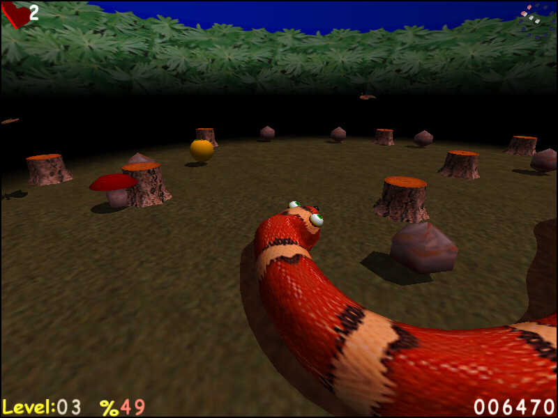 AxySnake (Windows) screenshot: We're running out of time, and it's getting darker...