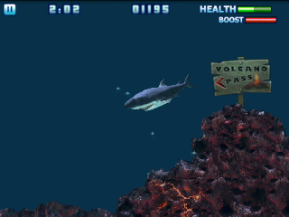 Hungry Shark: Part 3 (Android) screenshot: Getting closer to the volcano