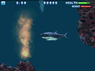 Hungry Shark: Part 3 (Android) screenshot: Fire obstacle