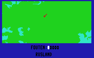 Maps World (Commodore 64) screenshot: Just as Topografie Europa there are some bugs in the Quiz. Sometimes it will count Russia as the right answer, but other times it should've been the Soviet Union.