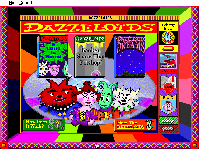Dazzeloids (Windows 3.x) screenshot: Main menu