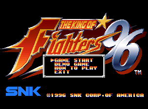 The King of Fighters '96 (Neo Geo CD) screenshot: Title Screen and Main Menu
