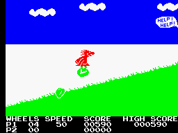 BC's Quest for Tires (ZX Spectrum) screenshot: I'm a rolling stone, I know it in my heart!