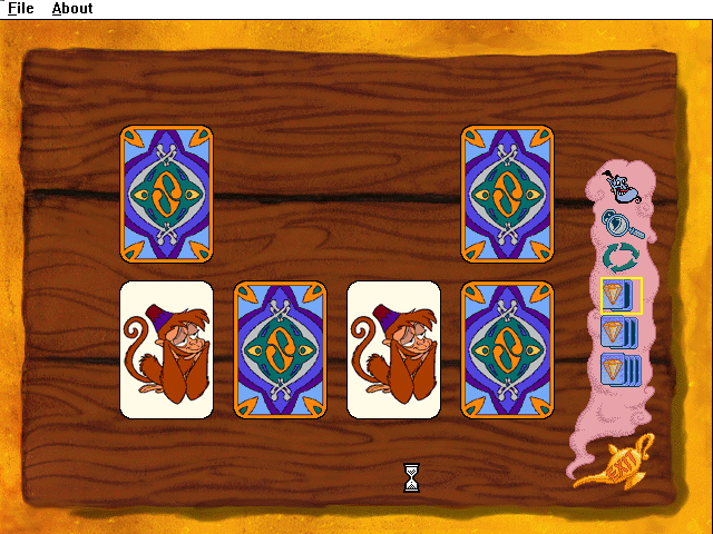 Disney's Activity Center: Aladdin (Windows 3.x) screenshot: A concentration variant