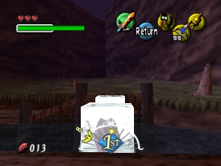 The Legend of Zelda: Majora's Mask (Nintendo 64) screenshot: You'll have to be creative to solve some puzzles in this game. Let's just say those ice blocks weren't here when I first arrived