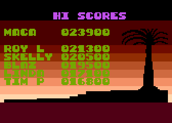 California Run (Atari 8-bit) screenshot: High Scores