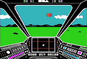 Skyfox (Apple II) screenshot: Flying.