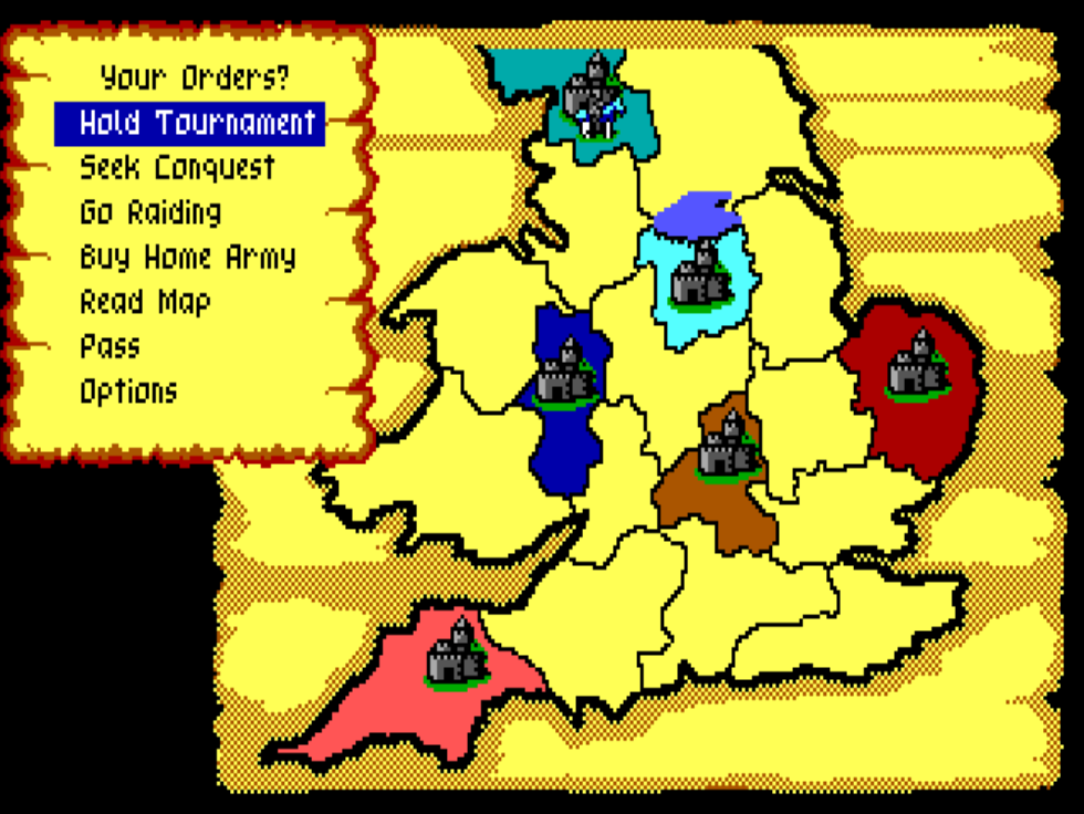 Defender of the Crown (Windows) screenshot: Your orders. (EGA)