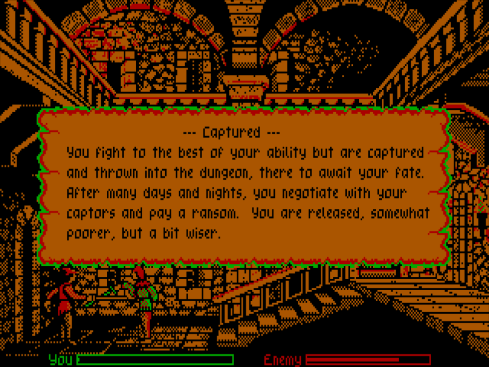 Defender of the Crown (Windows) screenshot: Captured. (CGA)