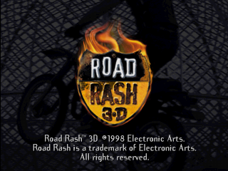 Road Rash 3-D (PlayStation) screenshot: Game title with legal stuff