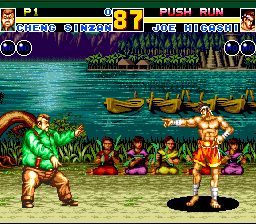 Fatal Fury 2 (TurboGrafx CD) screenshot: Have YOU joined the Thailand Fighters Association (TM)?!..
