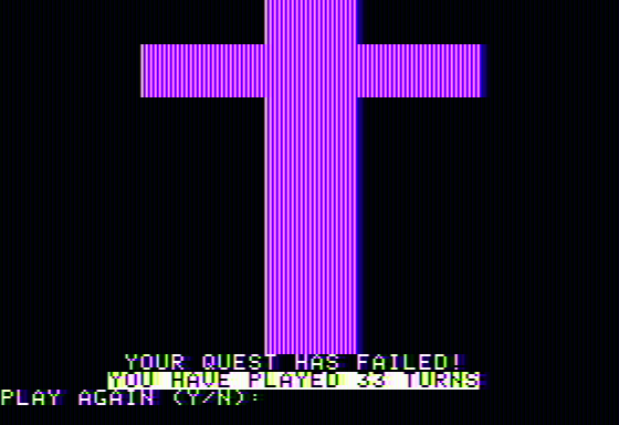 Caves of Olympus (Apple II) screenshot: Getting killed - game over