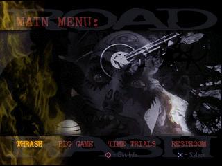 Road Rash 3-D (PlayStation) screenshot: Main menu