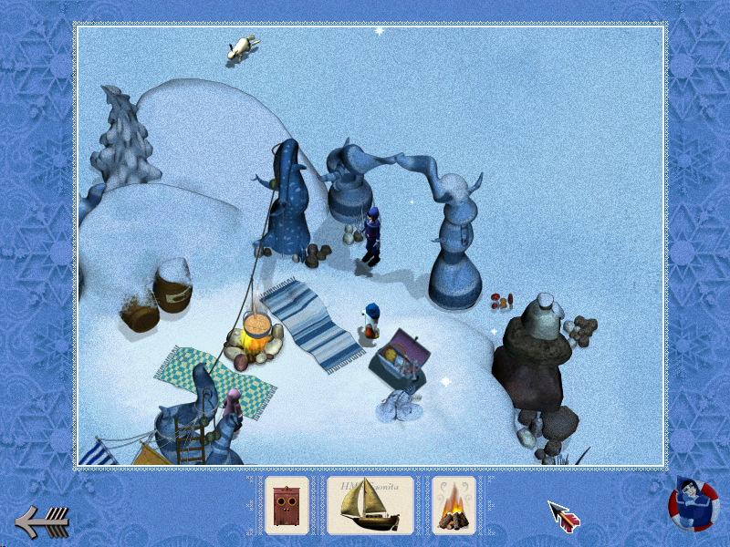 Istiden (Windows) screenshot: The camp where the adventure begins