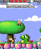 Mayhem's Magic Dust (J2ME) screenshot: The first boss fight