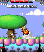 Mayhem's Magic Dust (J2ME) screenshot: Once again aiming for his head