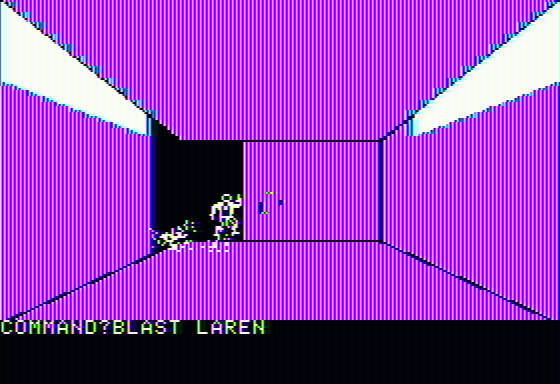 Caves of Olympus (Apple II) screenshot: Killing a laren