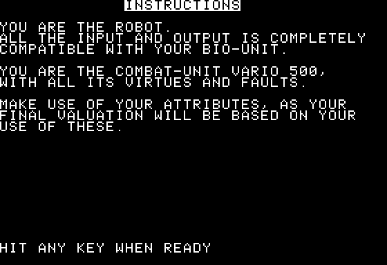 Caves of Olympus (Apple II) screenshot: Some instructions