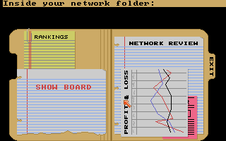 Prime Time (Amiga) screenshot: You can review your network status in the network folder.