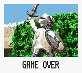 Hype: The Time Quest (Game Boy Color) screenshot: Game over screen