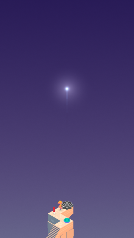 Monument Valley 2 (iPhone) screenshot: A star shoots up