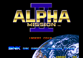 Alpha Mission II (Arcade) screenshot: Title Screen.