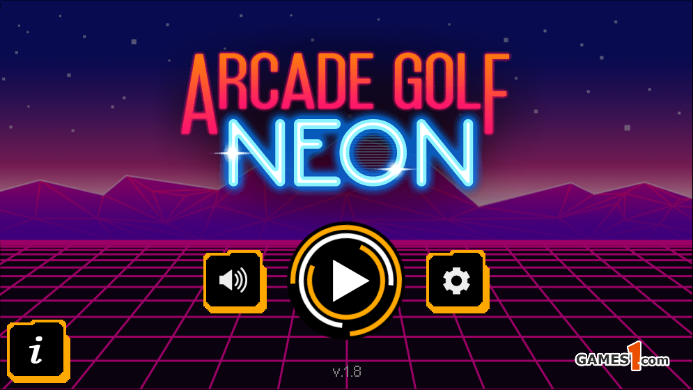 Arcade Golf Neon (Browser) screenshot: Title screen
