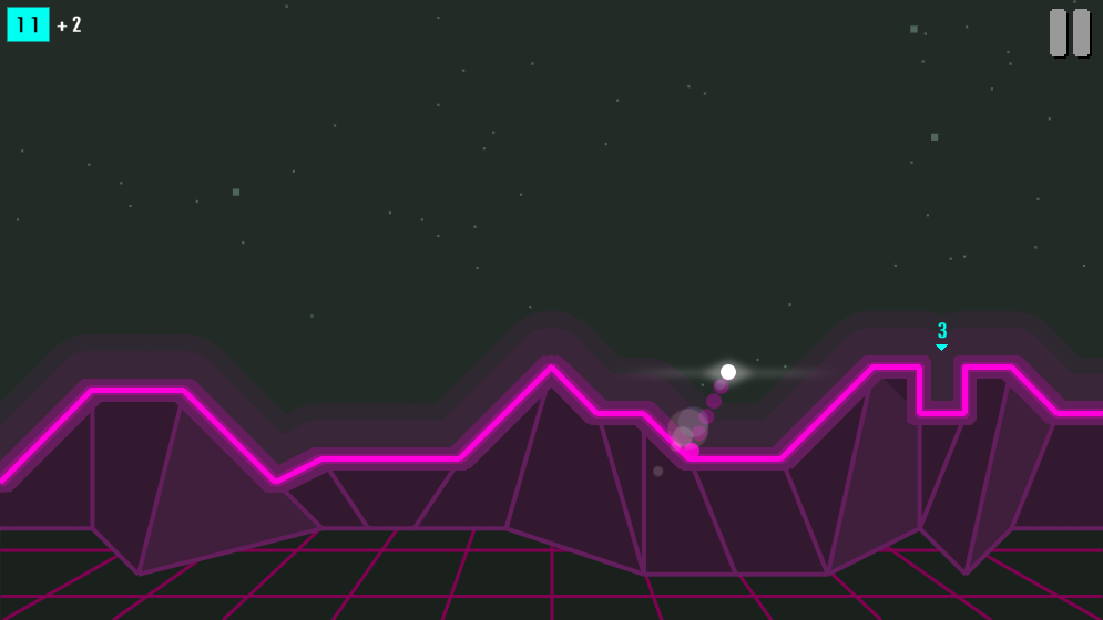 Arcade Golf Neon (Browser) screenshot: The color of each level is also randomly selected