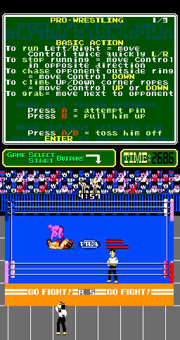 Pro Wrestling (Arcade) screenshot: Hurting you.