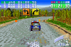 Colin McRae Rally 2.0 (Game Boy Advance) screenshot: Checkpoint on the next stage