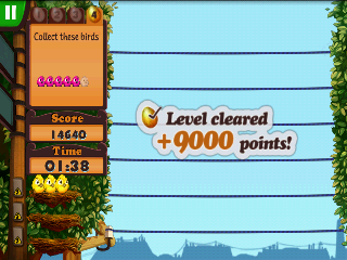 Fluffy Birds (Android) screenshot: Level cleared