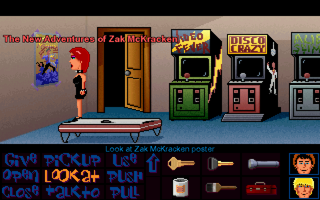 Maniac Mansion Deluxe (Windows) screenshot: Another Easter egg - actually, when playing the original I thought that the poster was for one of the Indiana Jones games...
