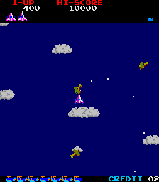 Time Pilot (Arcade) screenshot: Suicide attack