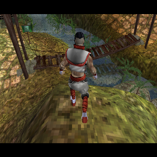 Godai: Elemental Force (PlayStation 2) screenshot: Hiro starts the game atop this hillock in a short cut scene. Enjoy the view my son because from here on in you're going to have to fight every inch of the way