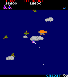 Time Pilot (Arcade) screenshot: Zeppelin