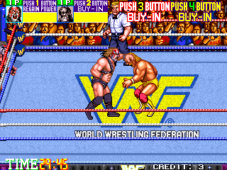 WWF WrestleFest (Arcade) screenshot: Grappling.